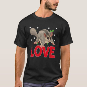 Valentinstag Herz Liebe Sugar Glider Animal Wo T-Shirt