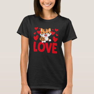 Valentinstag Herz Liebe Tiger Tierfrauen T-Shirt