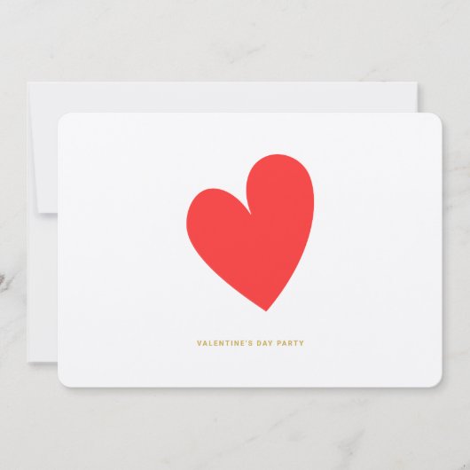 Valentinstag Herz Minimalistisch Einladung (Vorderseite)