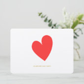 Valentinstag Herz Minimalistisch Einladung (Stehend Vorderseite)