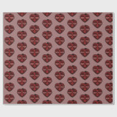 Valentinstag Herz mit Bartverpackungspapier Geschenkpapier (Flach)