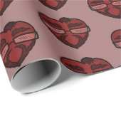 Valentinstag Herz mit Bartverpackungspapier Geschenkpapier (Rolleneckpunkt)
