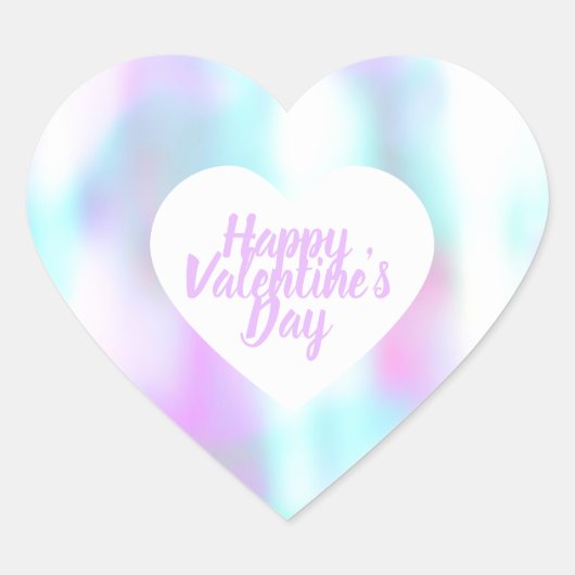 Valentinstag Herz Muster Hologramm Pastel Herz-Aufkleber (Vorderseite)