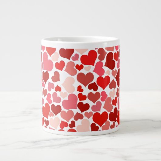 Valentinstag Herz Muster Jumbo-Tasse (Vorderseite)