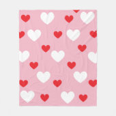 Valentinstag Herz Muster Rosa Rot Weiß Fleecedecke (Vorderseite)