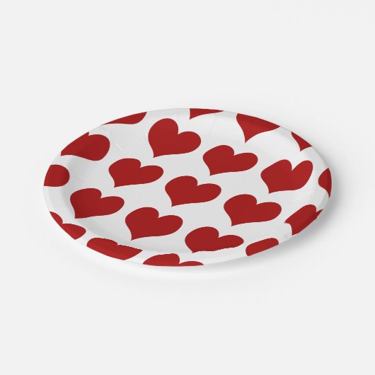 Valentinstag-Herz Pappteller (Schrägansicht)
