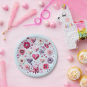 Valentinstag-Herz Pappteller (Party)