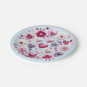 Valentinstag-Herz Pappteller (Schrägansicht)