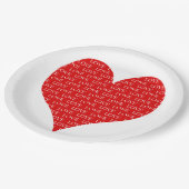 Valentinstag Herz Pappteller (Schrägansicht)