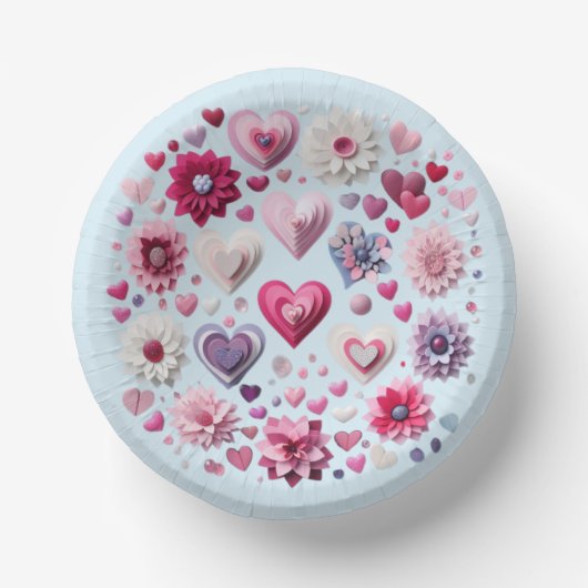 Valentinstag-Herz Pappteller (Vorderseite)