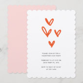 Valentinstag Herz Party Einladung (Vorne/Hinten)