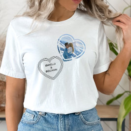 Valentinstag Herz Personalisiertes Foto & Namen Tri-Blend Shirt