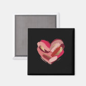 Valentinstag Herz Pinselstrich Magnet (Vorderseite/Rückseite)