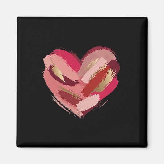 Valentinstag Herz Pinselstrich Magnet (Vorne)