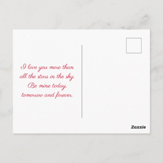 Valentinstag Herz Postkarte (Rückseite)