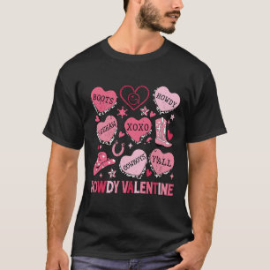 Valentinstag Herz Retro Howdy Valentine Männer Fra T-Shirt