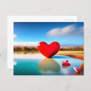 Valentinstag Herz Rosa Hintergrund Postkarte