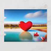 Valentinstag Herz Rosa Hintergrund Postkarte (Vorderseite)