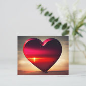 Valentinstag Herz Rosa Hintergrund Postkarte (Stehend Vorderseite)