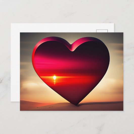 Valentinstag Herz Rosa Hintergrund Postkarte (Vorne/Hinten)