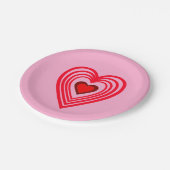 Valentinstag Herz Rosa Liebe 4Robin Pappteller (Schrägansicht)