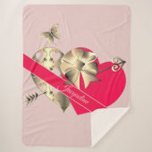Valentinstag Herz Rosa Sherpa Blanket Sherpadecke (Vorderseite)