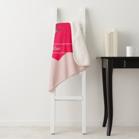 Valentinstag Herz Rosa Sherpa Blanket Sherpadecke (Beispiel)