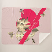 Valentinstag Herz Rosa Sherpa Blanket Sherpadecke (Vorderseite (Horizontal))