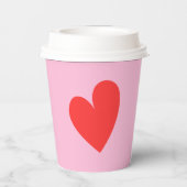 Valentinstag Herz Rosa und Rot Pappbecher (Rückseite)