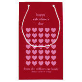 Valentinstag Herz | Rosa und Rot Personalisiert Kleine Geschenktüte (Rückseite)