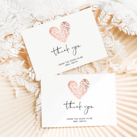 Valentinstag Herz Rose Gold Danke Karte