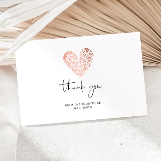 Valentinstag Herz Rose Gold Danke Karte