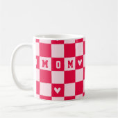 Valentinstag-Herz-Schachbrett-Mutter-Tasse Kaffeetasse (Links)