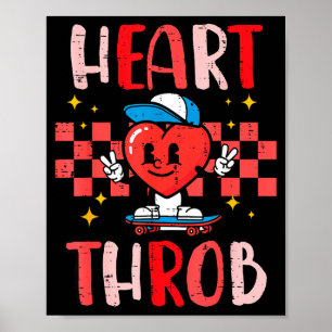 Valentinstag Herz Schlage Skateboard Süß Kleinkind Poster