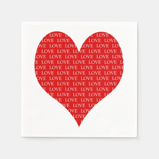 Valentinstag Herz Serviette (Vorderseite)