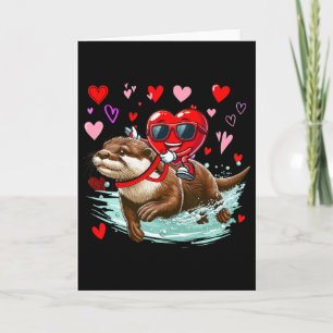 Valentinstag Herz Singles Reiten Otter Tier Karte