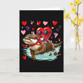 Valentinstag Herz Singles Reiten Otter Tier Karte (Gelbe Blume)