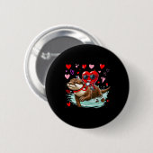 Valentinstag Herz Singles Reitotter Tier Button (Vorne & Hinten)