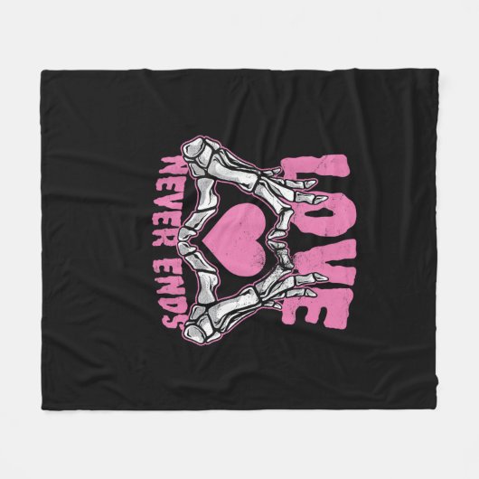 Valentinstag Herz Skeleton Hände Herz Fleecedecke (Vorderseite (Horizontal))