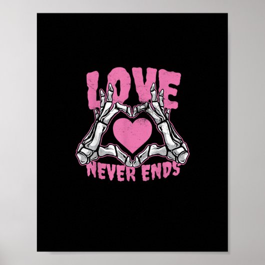 Valentinstag Herz Skeleton Hände Herz Poster (Vorne)