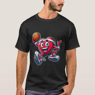 Valentinstag Herz Sketll Spieler Mannschaftssport T-Shirt
