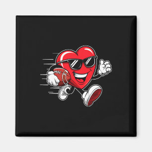Valentinstag Herz spielt American Football Jungen Magnet