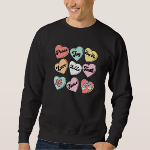 Valentinstag Herz Süßigkeiten Jungen Mädchen Kinde Sweatshirt