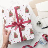 Valentinstag Herz Texas Armadillo Geschenkpapier