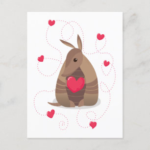 Valentinstag Herz Texas Armadillo Postkarte