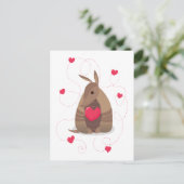 Valentinstag Herz Texas Armadillo Postkarte (Stehend Vorderseite)