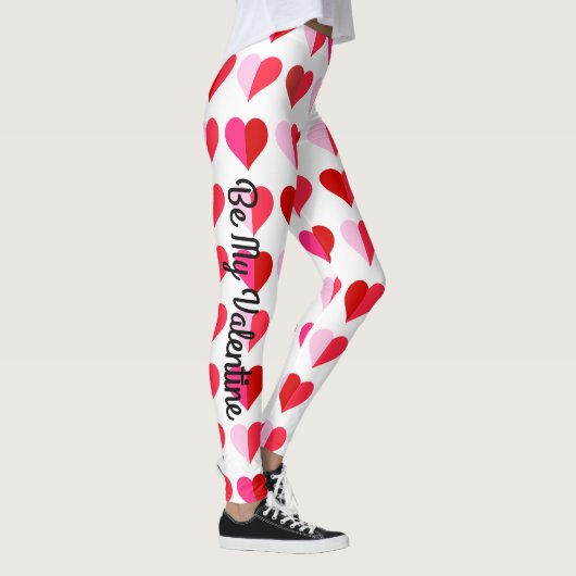 Valentinstag Herz Toss über ganz Rosa Niedlich Leggings (Rechts)