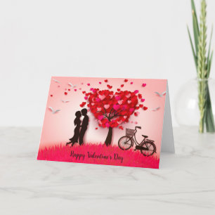 Valentinstag - Herz-Tree-Paar - Persönlich gestalt Feiertagskarte