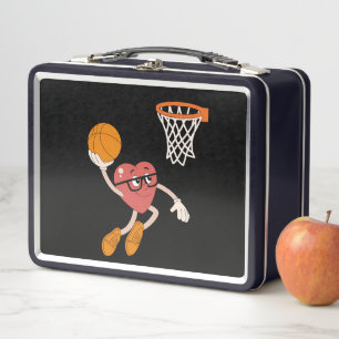 Valentinstag Herz Tunking Süße Basketball Metall Brotdose