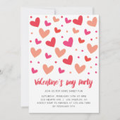 Valentinstag Herz und Polka Dots Einladung (Vorderseite)